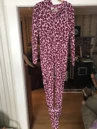 Details About Pajamagram Pink Leopard Print Hoodie Footie Hers Xs Christmas Pajamas