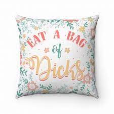 funny throw pillows eat a bag of