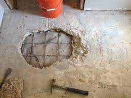 concrete - What cement product should I use to fix a hole in my slab? -  Home Improvement Stack Exchange