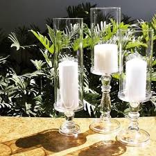 clear baer stem glass pillar candle