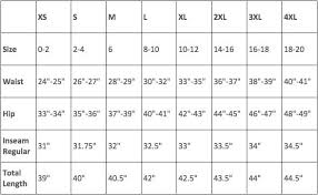 Womens Size Chart Sweatsedo