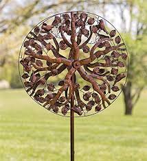tree of life metal garden wind spinner