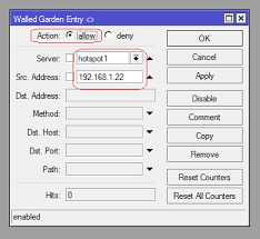 use mikrotik walled garden to byp