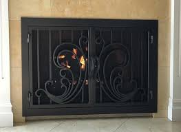 Hand Forged Iron Fireplace Doors Fd004