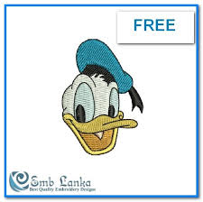 free disney donald duck face embroidery