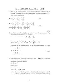Advanced Fluid Mechanics Homework 2 T
