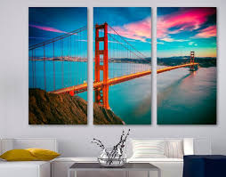 Sf Golden Gate Bridge Wall Art Colorful