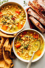 Add the broth, chicken, and noodles, and turn off the instant pot so the sauté mode turns off. 1 Pot Chickpea Noodle Soup Minimalist Baker Recipes