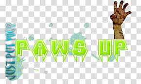 Monster Texts Paws Up Text Overlay Transparent Background
