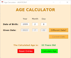 age calculator using tkinter in python
