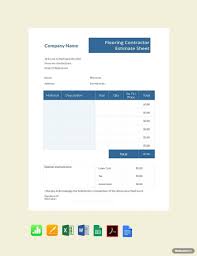flooring contractor estimate sheet
