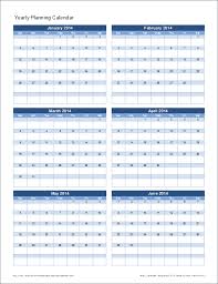 Planning Calendar Template Yearly