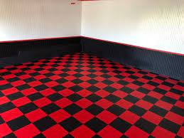 karen s red and black checd garage
