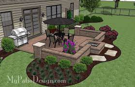 Diy Square Patio Design With Seat Wall
