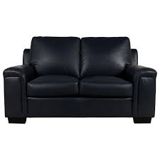 Icon Leather Loveseat In Navy Nfm