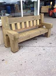 chunky wooden garden bench