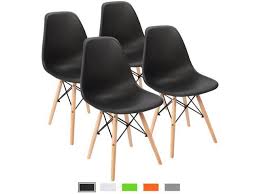I recently decided to put my original matching dining room chairs into storage and purchased six vintage, mismatched dining room chairs. Devoko Set Of 4 Mid Century Modern Style Pre Assembled Dining Chair Dsw Classic Plastic Side Chair Armless Living Room Chairs Black Newegg Com