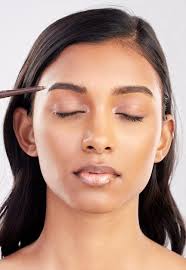 woman face and eyebrow pencil