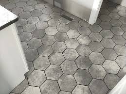 install large hexagon tiles on a floor
