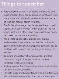 can raspberry leaf tea shorten labour