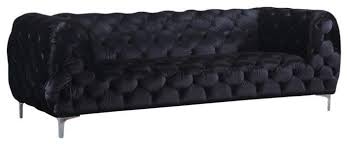 Meridian Mercer Black Velvet Sofa