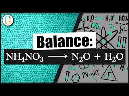 Balance Nh4no3 S N2o G H2o G