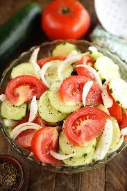 Cucumber Tomato Onion Salad Sweet gambar png