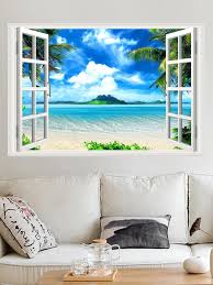 1pc Beach Patterned Wall Sticker