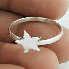 Details About Star Ring Solitaire 925 Sterling Plain Silver Unique Jewelry Handmade Us Size 7