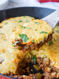 Since my husband likes spicy foods, i frequently sprinkle chopped jalapeno peppers over half of this cornbread casserole for him. One Skillet Sloppy Jo Cornbread Casserole I Wash You Dry