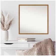 Non Beveled Wood Framed Wall Mirror