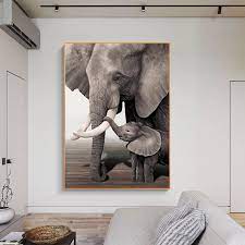 130 1 Elephant Wall Art Canvas Elephant