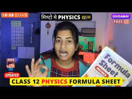 Formula Sheet For Physics Class 12 2024