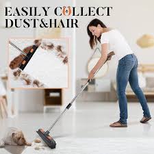 conliwell rubber broom carpet rake for