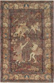 antique persian kerman pictorial rug