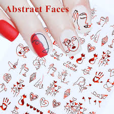 nail stickers 3d metallic red nail art