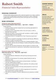 Instructions for how to download this job description template. Financial Sales Representative Resume Samples Qwikresume