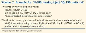 U 500 Insulin Not For Ordinary Use