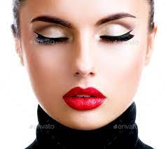 young woman with fashion makeup