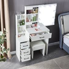 vanity set with led lighted mirror
