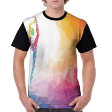 Amazon Com Mans T Shirts Polygonal Pattern With Colorful