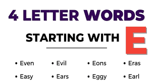 4 letter words starting with e