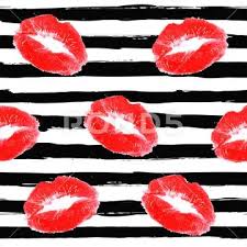 beautiful red lips print of woman with
