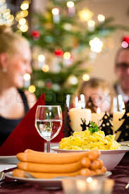 Turkey is rarely seen on holiday dinner tables. Traditional German Christmas Eve Dinner Stock Image Colourbox