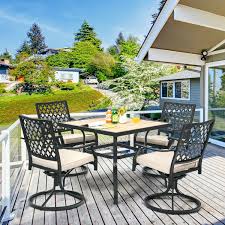 Patio Metal Square Dining Table For