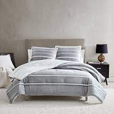 queen comforter set in seal grey stripe