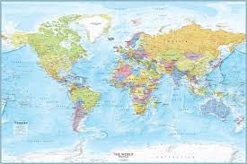 Large World Map Poster X Detailed World