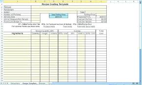 Spreadsheet Template Free Food Cost Calculator And Fresh