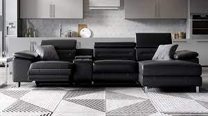 monaco reclining leather sectional with