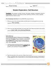 Get gizmo answer key cell structure pdf file for free from our online library pdf file: Cell Structure Gizmo Worksheet 1 Pdf Evan Correa Name Date Student Exploration Cell Structure Vocabulary Cell Membrane Cell Wall Centriole Course Hero
